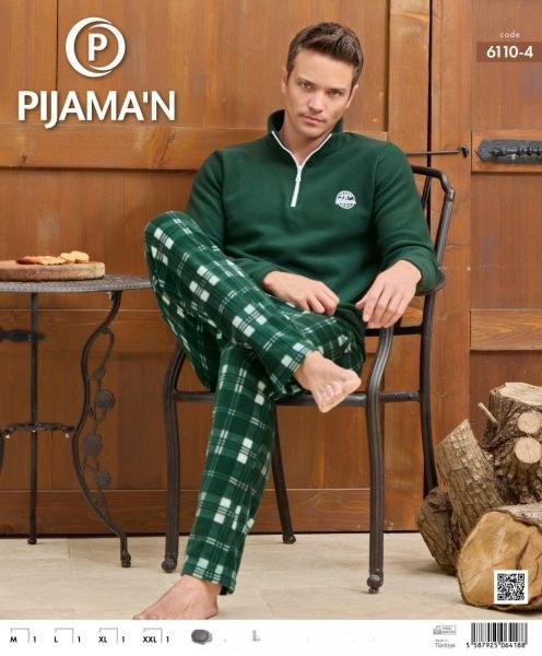 Pijaman 6110-4 Erkek Polar Pijama Takım