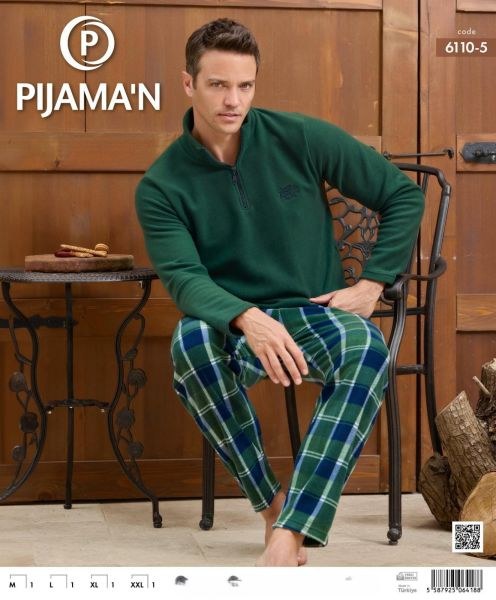 Pijaman 6110-5 Erkek Polar Pijama Takım