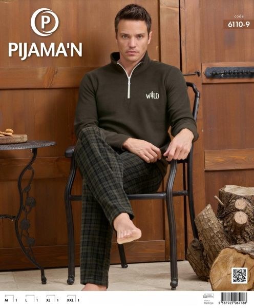 Pijaman 6110-9 Erkek Polar Pijama Takım
