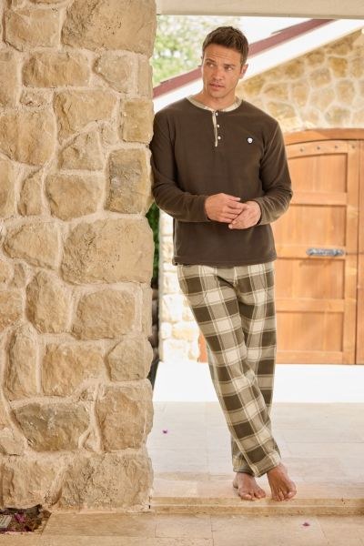 Pijaman 6100-5 Erkek Patlı Polar Pijama Takım