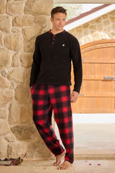 Pijaman 6100-7 Erkek Patlı Polar Pijama Takım