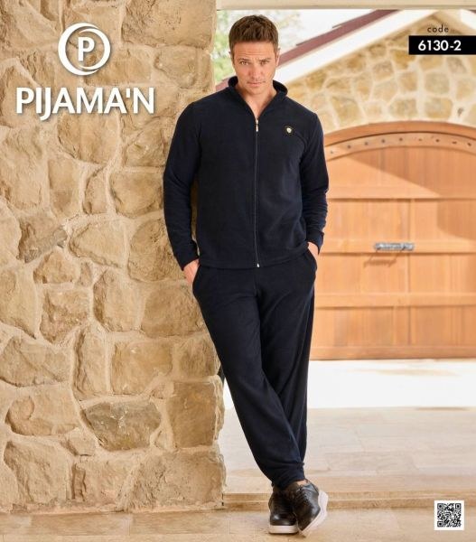Pijaman 6130-2 Erkek Polar Fermuarlı Takım