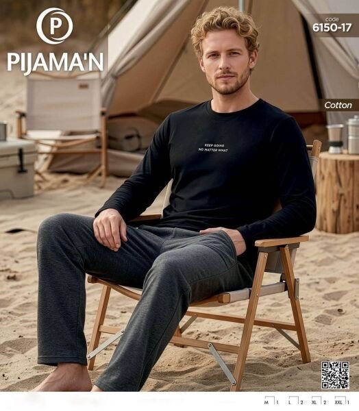 Pijaman 6150-17 Erkek Penye Pijama Takım