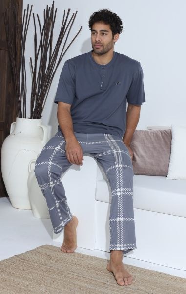 Boyraz 70040 Erkek Penye K.Kol Pijama Takım