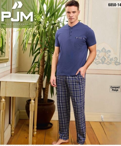 Pjm 6850-14 Erkek Penye Kısa Kol Pijama Takım