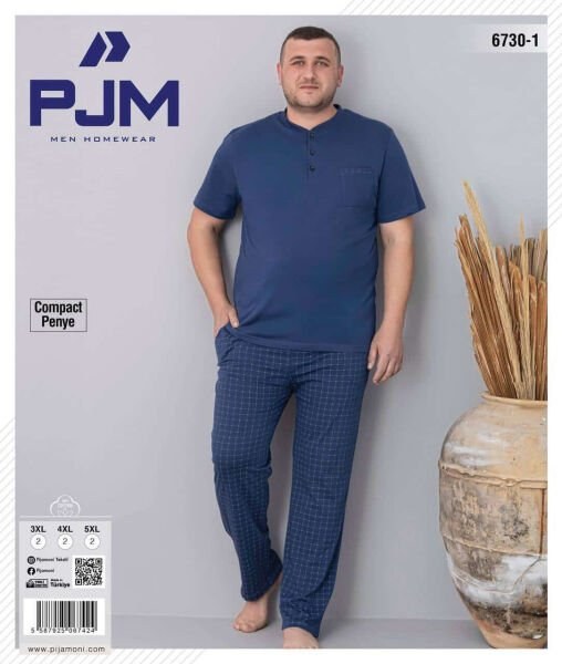 Pjm 6730-1 Erkek Penye Battal Kısa Kol Patlı Takım