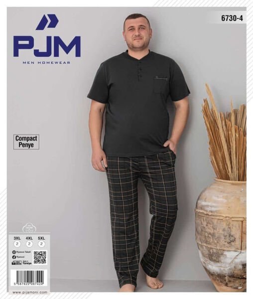Pjm 6730-4 Erkek Penye Battal Kısa Kol Patlı Takım
