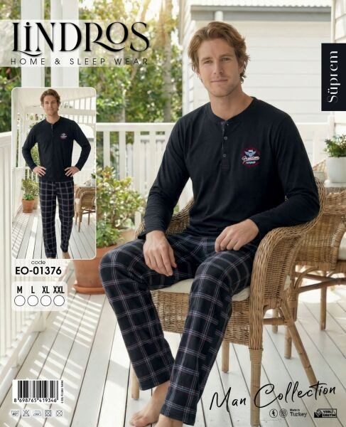 Lindros 01376 Erkek Süprem Pijama Takımı