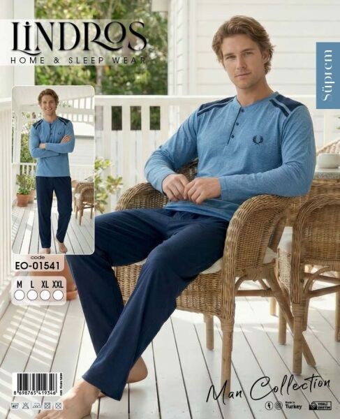 Lindros 01541 Erkek Süprem Pijama Takımı