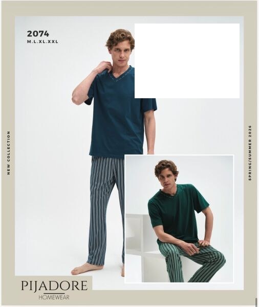 Pijadore 2074 Erkek Pijama Takım Mavi