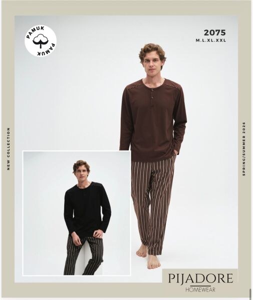 Pijadore 2075 Erkek Pijama Takım Kahve