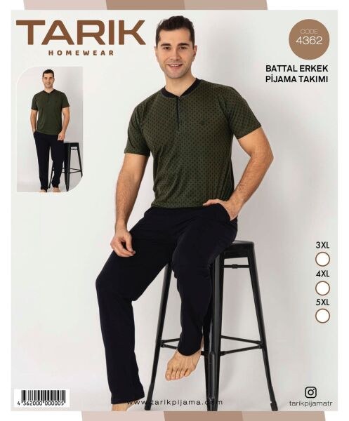 Tarık 4362 Erkek Penye Battal Kısa Kol Pijama Tkm