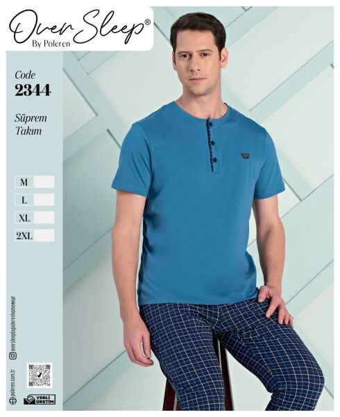 Over Sleep 2344 Erkek Süprem K.Kol Pijama Tk