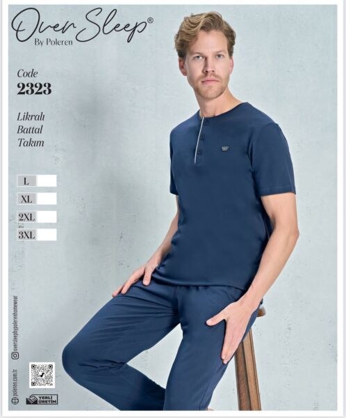 Over Sleep 2323 Erkek Lyc.K.Kol Pijama Tk