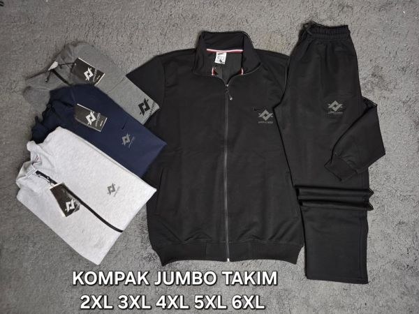Drakess 11255 Erkek Kompak 2İP Battal Eşofman Tk Siyah