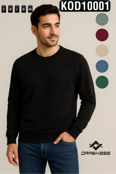 DRAKESS 10101 ERKEK BATTAL KOMPAK 2İP O.YAKA SWEAT FÜME