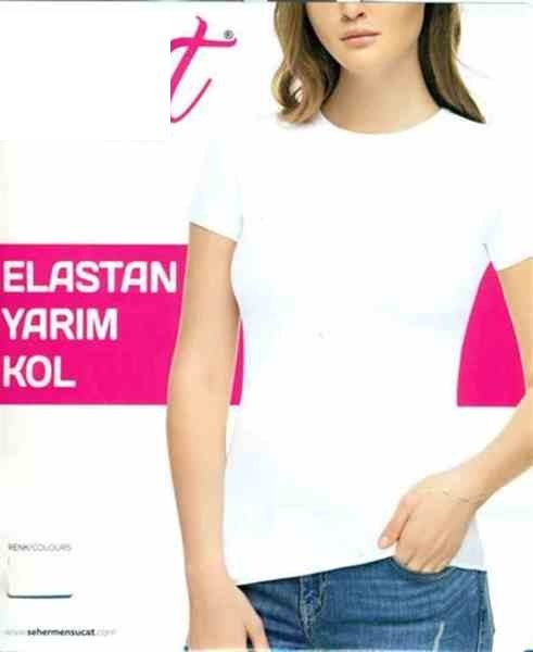 Tutku Elit 2202 Bayan Elastan Kısa Kol Atlet Siyah