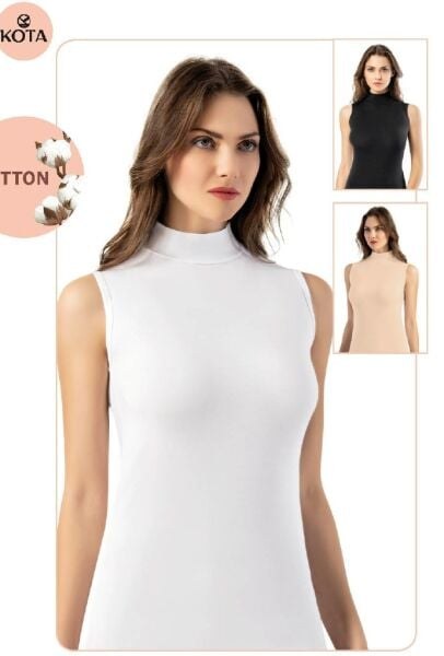 Kota 6236 Bayan Sıfır Yaka Sıfır Kol Atlet 2XL-3XL Ten
