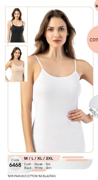 KOTA 6468 BAYAN RAPAPORLU RİBANA ATLET 2XL BEYAZ