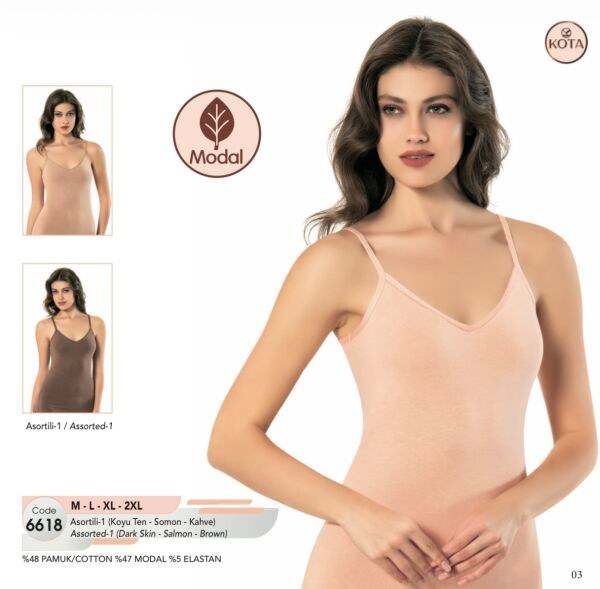KOTA 6618 BAYAN MODAL SÜPREM İNCE ASKILI ATLET ASORTİ