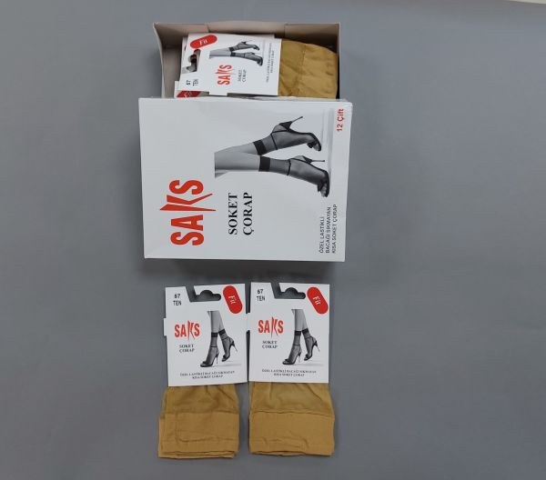 Saks 10062 Bayan Fit 15 Denye Soket Çorap Açık TEN-51