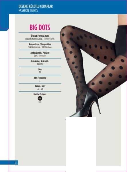Penti Big Dots Külotlu Çorap SİYAH-500