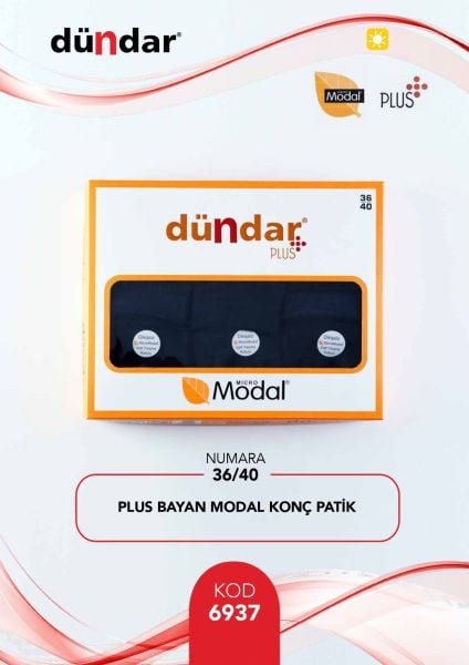 DÜNDAR 6937 BAYAN PLUS MODAL KONÇ PATİK SİYAH