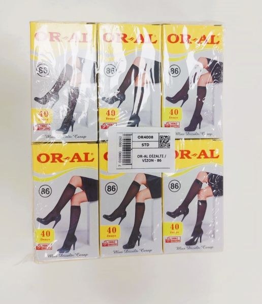 Oral 4008 Bayan 40 Dizaltı Çorap SİYAH-500