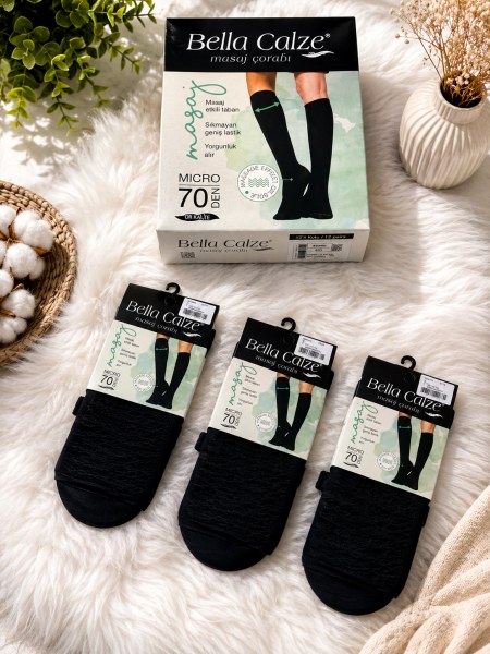 BELLA CALZE 4010 BAYAN MİKRO 70 MASAJ DİZALTI TEN-57