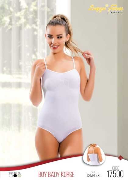 Layza Form 17500 Bayan İp Askı Çıtçıtlı Body Korse Siyah