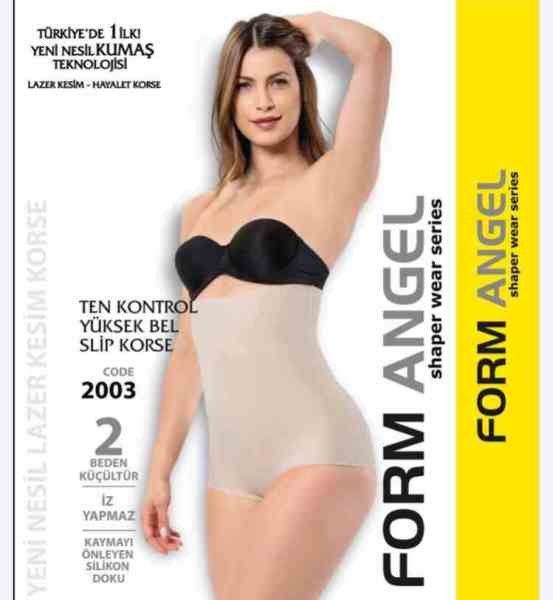 FORM ANGEL 2003 LAZER KESİM YÜKSEL BEL SLİP KORSE SİYAH