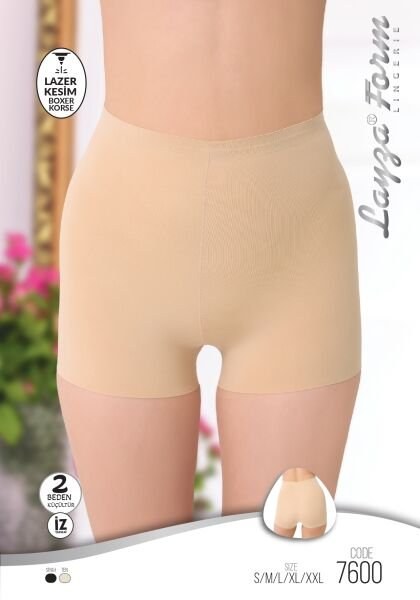 Layza Form 7600 Lazer Kesim Bayan Boxer Korse Siyah