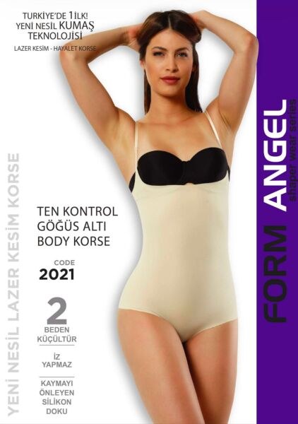 Form Angel 2021-B Göğüs Altı Tam Boy Korse Siyah
