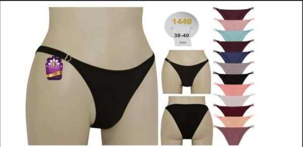 Papatya 1449 Bayan Beli Kalp Tokalı Bikini Siyah