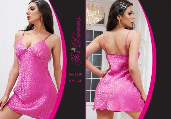FOR DREAMS 8328 JAKARLI SATEN GECELİK FUŞYA
