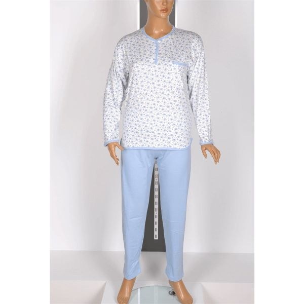 Aydoğan 4060 Bayan Empirme 2 İp Pijama Takım Mavi
