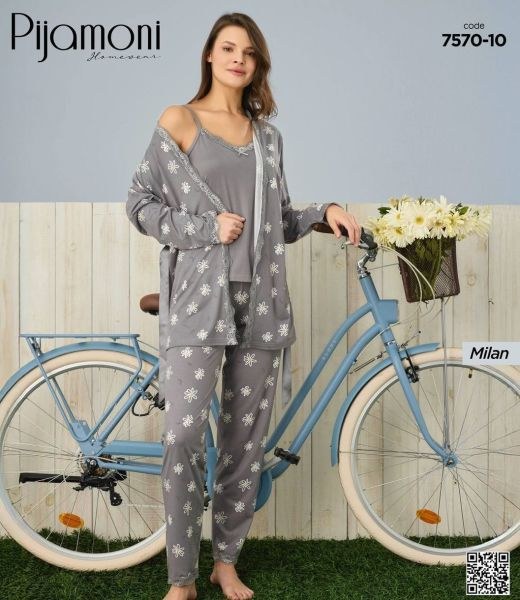 PİJAMONİ 7570-10 MİLAN SABAHLIKLI TAKIM