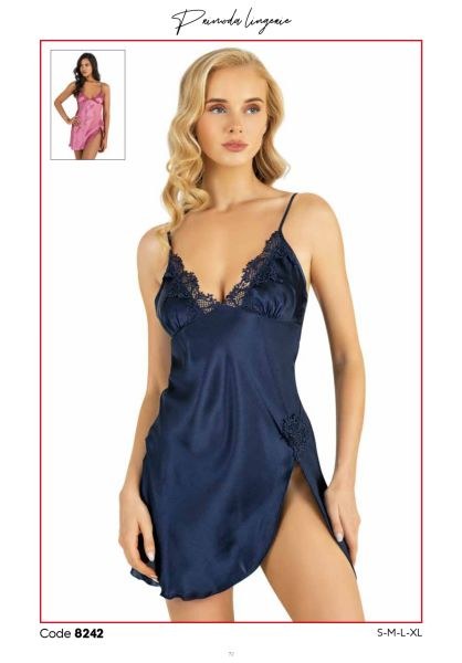 PRİMODA 8242 SATEN KISA GECELİK GÜL KURUSU