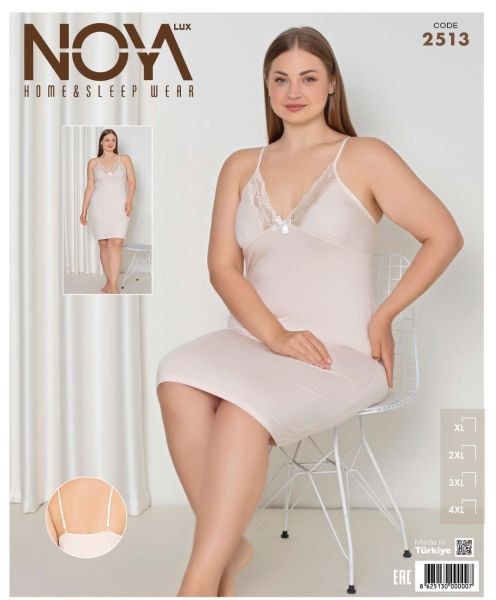 Noya Lux 2513 Bayan İp Askılı Battal Gecelik