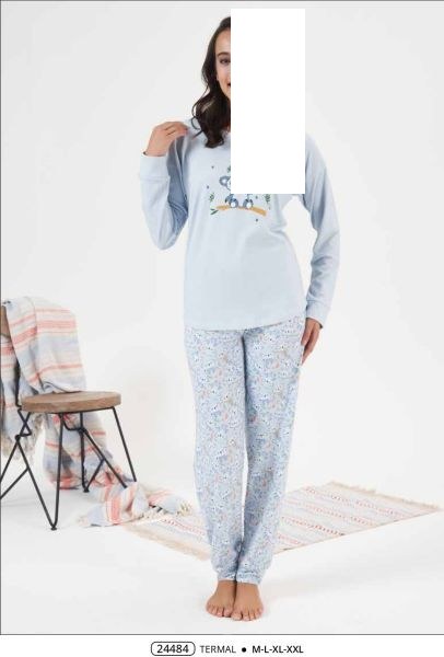 Estiva 24484 Bayan Termal Pijama Takım Somon