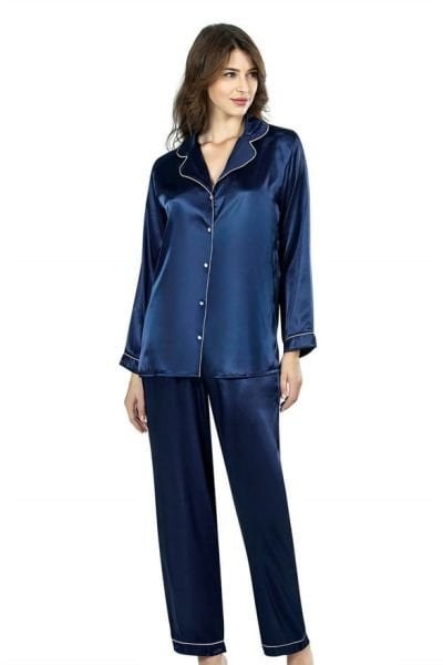 Ahu 7647 Bayan Saten 2 Li Pijama Takım Haki