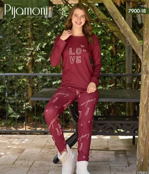 Pijamoni 7900-18 Bayan Termal Pijama Takım