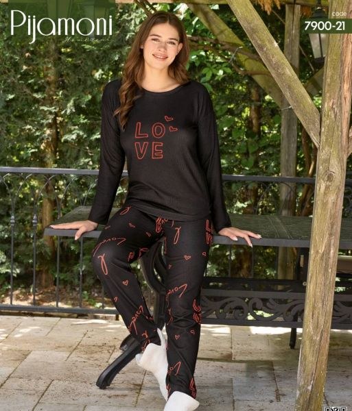 Pijamoni 7900-21 Bayan Termal Pijama Takım