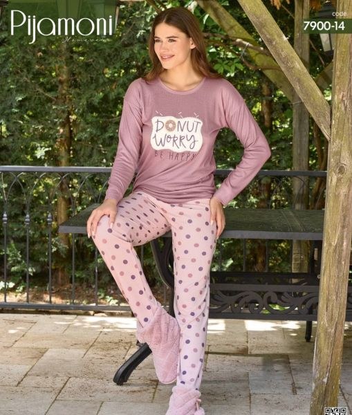 Pijamoni 7900-14 Bayan Termal Pijama Takım