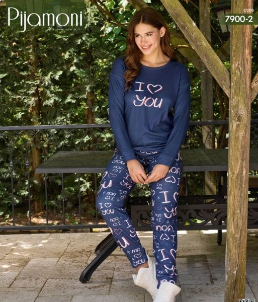 Pijamoni 7900-2 Bayan Termal Pijama Takım