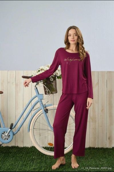 Pijamoni 5320-1 Bayan Dublin Pijama Takım