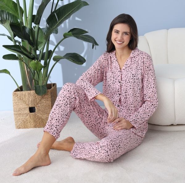 Lindros 30017 Rotasyon Gömlek Penye Pijama Takım