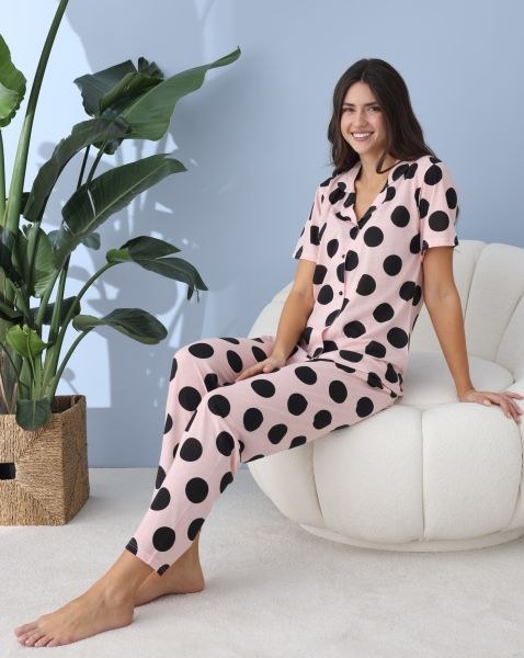 Lindros 30004 Rotasyon Gömlek Penye K.K Pijama Tk