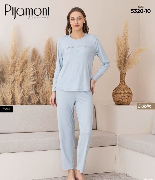 Pijamoni 5320-10 Bayan Dublin Pijama Takım