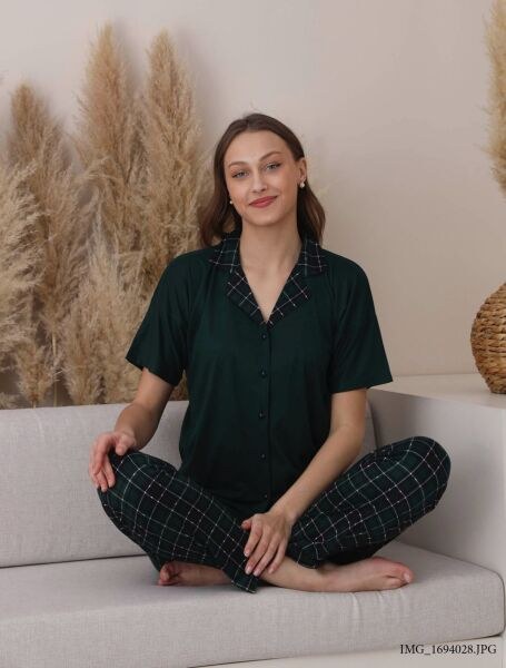 Pijamoni 7515-4 Bayan Kısakol D.Milan Pijama Tk